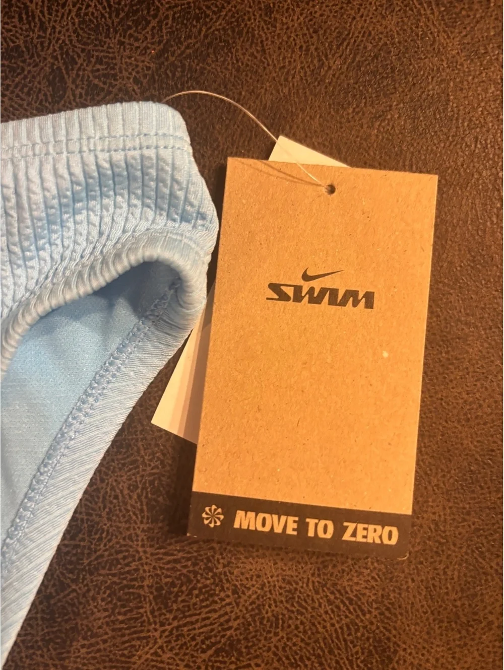 Nike Swim Ribbed Bikini Bottom XL Blue Textured High Leg NWT Move to Zero